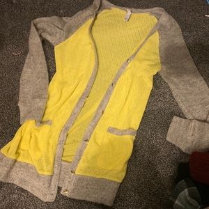 Yellow and beige cardigan